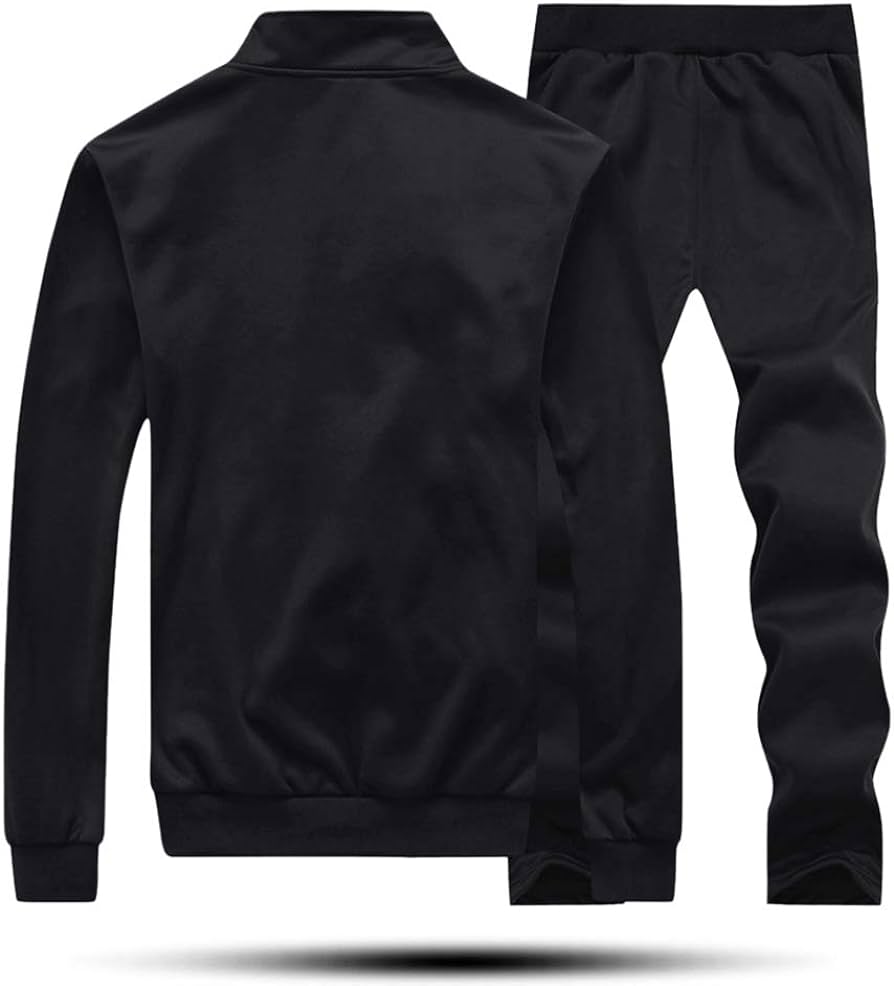 Men's Tracksuit Set Full Zip Long Sleeve Jogging Running Sweat suits (Sweatshirt and Trouser）